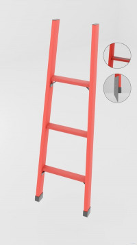 ЛСП-1,0АТМ лестница стеклопластиковая приставная Телеком, абразивное покрытие ступеней, металлические оконцеватели (Мягкий грунт) h=1000мм, ступ.3
