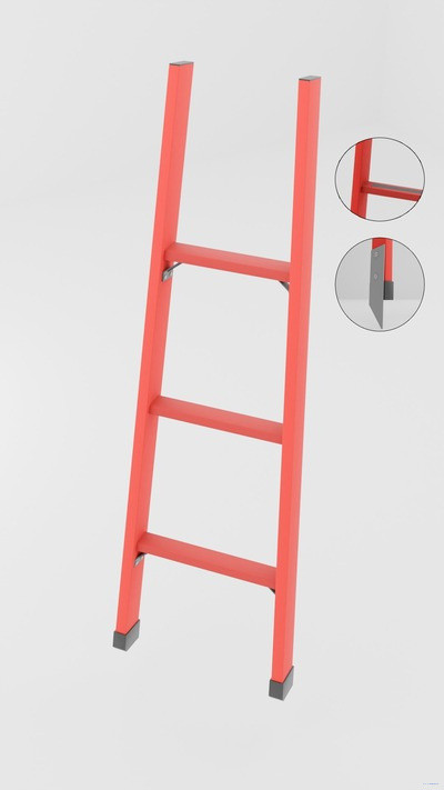 ЛСП-1,0АТМ лестница стеклопластиковая приставная Телеком, абразивное покрытие ступеней, металлические оконцеватели (Мягкий грунт) h=1000мм, ступ.3 