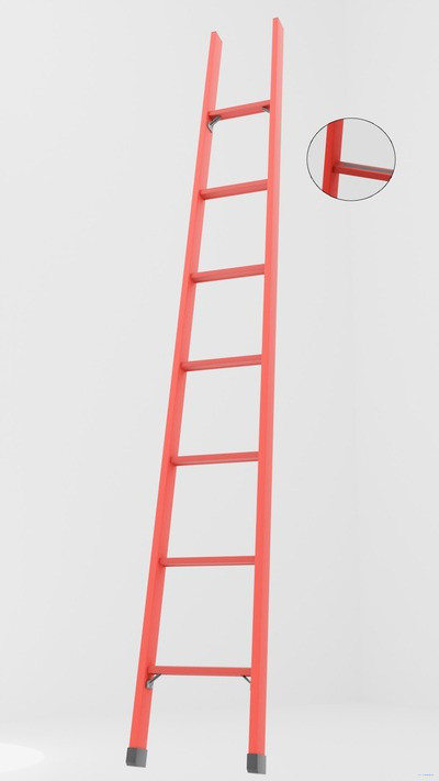 ЛСП-2,7А лестница стеклопластиковая приставная, абразивное покрытие ступеней h=2700мм, ступ.7 