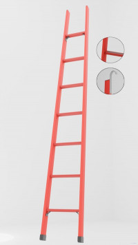 ЛСП-2,7АК лестница стеклопластиковая приставная, абразивное покрытие ступеней, крюки h=2700мм, ступ.7