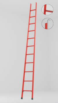 ЛСП-4,1АК лестница стеклопластиковая приставная, абразивное покрытие ступеней, крюки h=4100мм, ступ.11