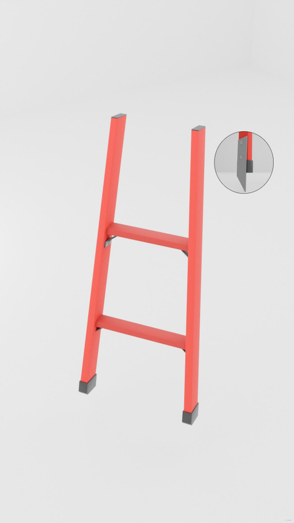 ЛСП-1,0М лестница стеклопластиковая приставная, металлические оконцеватели (Мягкий грунт) h=1000мм, ступ.2 