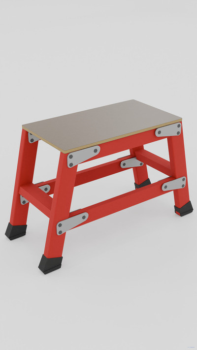 ССП-0,4 стеклопластиковая с симметричными опорами подмость h=400мм, 1х2 ступеней, разборная, площадка 600х400мм 