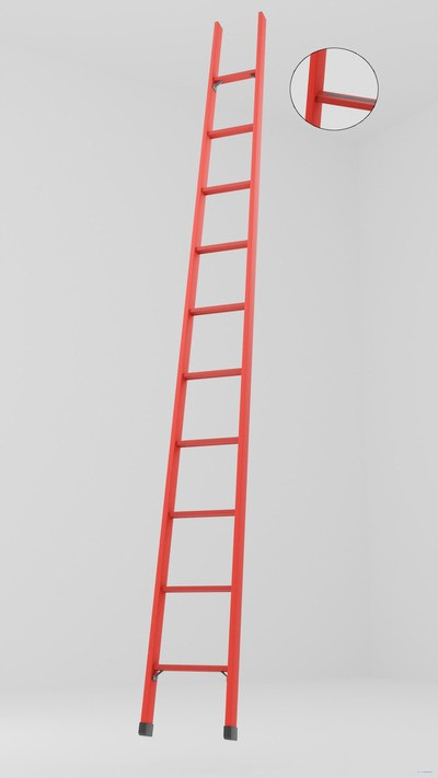 ЛСП-2,8АТ лестница стеклопластиковая приставная Телеком, абразивное покрытие ступеней h=2800мм, ступ.10 