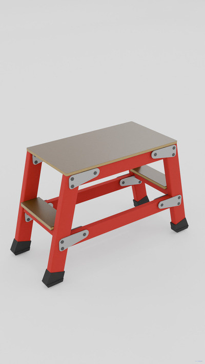 ССП-0,6-Ш стеклопластиковая с симметричными опорами подмость h=600мм, 1х2 широких ступеней, разборная, площадка 500х500мм 