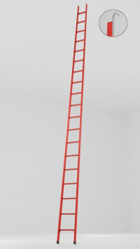 ЛСПД-5,0ТК односекционная диэлектрическая стеклопластиковая лестница Телеком, крюки h=5000мм, ступ.19