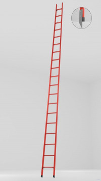 ЛСПД-5,0ТМГ односекционная диэлектрическая стеклопластиковая лестница Телеком, металлические оконцеватели h=5000мм, ступ.19