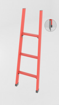 ЛСП-1,4М лестница стеклопластиковая приставная, металлические оконцеватели (Мягкий грунт) h=1400мм, ступ.3