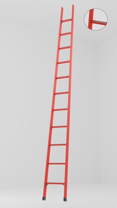 ЛСП-3,0АТ лестница стеклопластиковая приставная Телеком, абразивное покрытие ступеней h=3000мм, ступ.11 