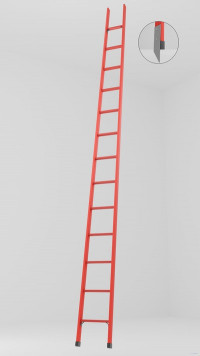 ЛСП-4,8М лестница стеклопластиковая приставная, металлические оконцеватели (Мягкий грунт) h=4800мм, ступ.13