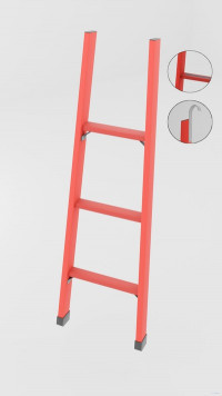 ЛСП-1,5АК лестница стеклопластиковая приставная, абразивное покрытие ступеней, крюки h=1500мм, ступ.3