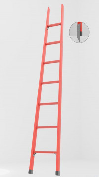 ЛСПД-2,8МГ односекционная диэлектрическая стеклопластиковая лестница, металлические оконцеватели (Мягкий грунт) h=2800мм, ступ.7