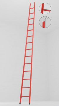 ЛСП-5,0АК лестница стеклопластиковая приставная, абразивное покрытие ступеней, крюки h=5000мм, ступ.14