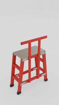 ССП-0,9-П стеклопластиковая с симметричными опорами подмость h=900мм, поручень, 2х2 ступеней, разборная, площадка 600х500мм