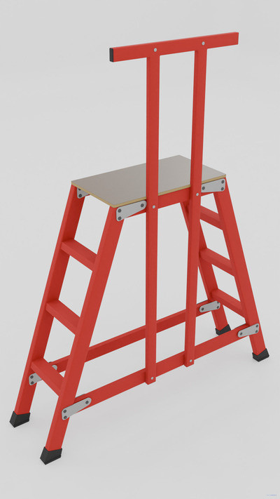 ССП-0,9-П стеклопластиковая с симметричными опорами подмость h=900мм, поручень, 3х2 ступеней, разборная, площадка 600х600мм 