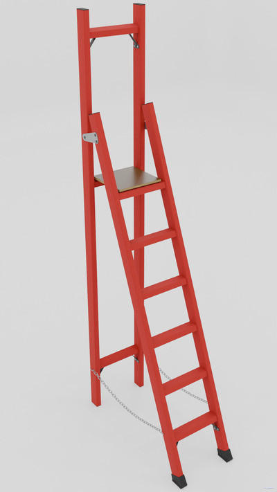 ССВ-2,7 стремянка стеклопластиковая с вертикальной опорой, h=2890мм, h рабочей площадки=1900мм, ступ.6 
