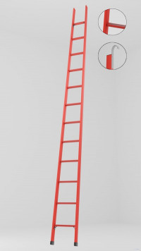 ЛСП-3,3АТК лестница стеклопластиковая приставная Телеком, абразивное покрытие ступеней, крюки h=3300мм, ступ.12
