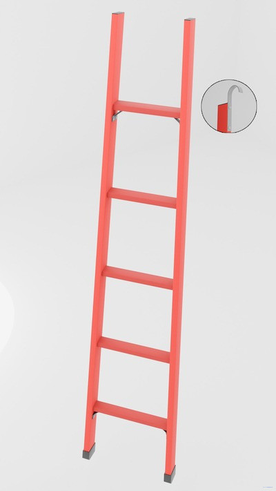 ЛСП-1,5ТК лестница стеклопластиковая приставная Телеком, крюки h=1500мм, ступ.5 