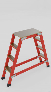 ССП-0,9-Ш стеклопластиковая с симметричными опорами подмость h=900мм, 3х2 широких ступеней,  разборная, площадка 600х600мм