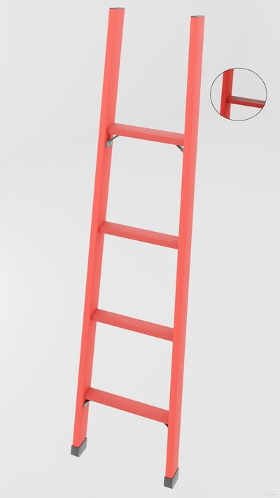 ЛСП-1,7А лестница стеклопластиковая приставная, абразивное покрытие ступеней h=1700мм, ступ.4 