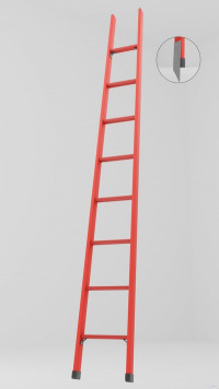 ЛСПД-3,0МГ односекционная диэлектрическая стеклопластиковая лестница, металлические оконцеватели (Мягкий грунт) h=3150мм, ступ.8