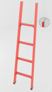 ЛСП-1,7К лестница стеклопластиковая приставная, крюки h=1700мм, ступ.4