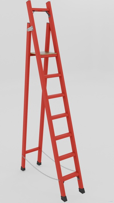 ССД-1,8Т с симметричной опорой диэлектрическая стеклопластиковая стремянка, Телеком, h=2600мм, h рабочей площадки=1800мм, ступ.7 