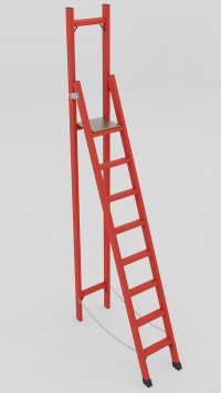 ССВ-2,9Т стремянка стеклопластиковая с вертикальной опорой, Телеком, h=3120мм, h рабочей площадки=1900мм, ступ.8