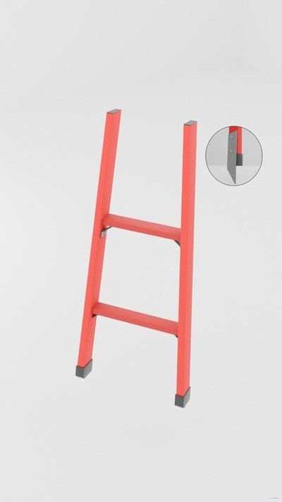 ЛСПД-1,0МГ односекционная диэлектрическая стеклопластиковая лестница, металлические оконцеватели (Мягкий грунт) h=1000мм, ступ.2 