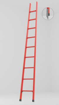 ЛСП-3,4М лестница стеклопластиковая приставная, металлические оконцеватели (Мягкий грунт) h=3400мм, ступ.9