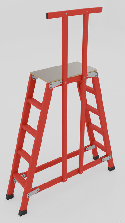 ССП-1,2-П стеклопластиковая с симметричными опорами подмость h=1200мм, поручень, 4х2 ступеней, разборная, площадка 600х500мм 