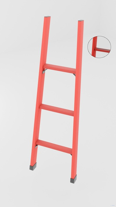 ЛСПД-1,5А односекционная диэлектрическая стеклопластиковая лестница, абразивное покрытие ступеней h=1400мм, ступ.3 