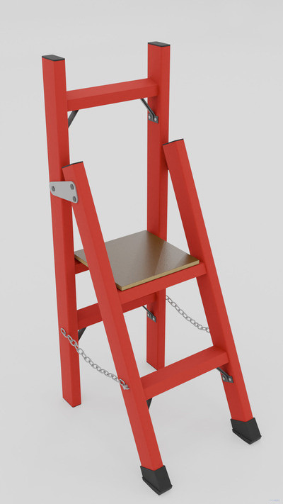 СВД-0,7 с вертикальной опорой диэлектрическая стеклопластиковая стремянка, h=1650мм, h рабочей площадки=700мм, ступ.2 