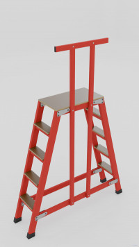 ССП-1,2-ПШ стеклопластиковая с симметричными опорами подмость h=1200мм, поручень, 4х2 широких ступеней,  разборная, площадка 600х500мм