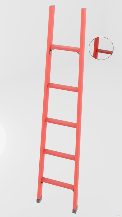 ЛСП-2,0А лестница стеклопластиковая приставная, абразивное покрытие ступеней h=2000мм, ступ.5 