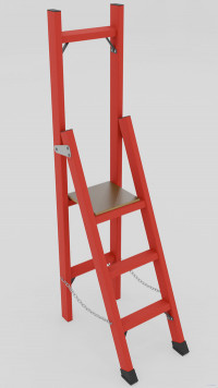 СВД-0,7Т с вертикальной опорой диэлектрическая стеклопластиковая стремянка, Телеком, h=1650мм, h рабочей площадки=700мм, ступ.3