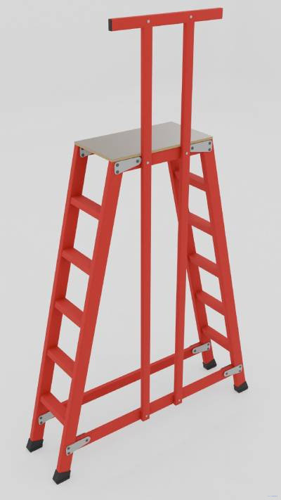 ССП-1,5-П стеклопластиковая с симметричными опорами подмость h=1500мм, поручень, 5х2 ступеней, разборная, площадка 600х500мм 