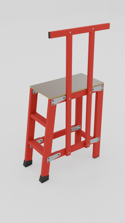 СВП-0,9-П стеклопластиковая с вертикальными опорами подмость h=900мм, поручень, 2 ступени, разборная, площадка 600х600мм 