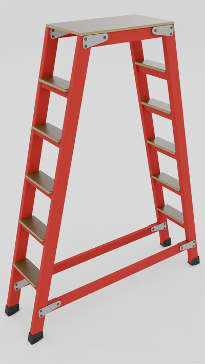 ССП-1,5-Ш, стеклопластиковая с симметричными опорами подмость h=1500мм, 5х2 широких ступеней,  разборная, площадка 600х500мм 