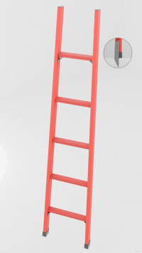 ЛСПД-1,5ТМГ односекционная диэлектрическая стеклопластиковая лестница Телеком, металлические оконцеватели h=1400мм, ступ.5