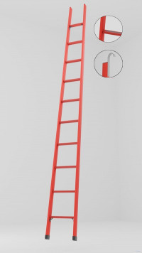 ЛСП-3,8АК лестница стеклопластиковая приставная, абразивное покрытие ступеней, крюки h=3800мм, ступ.10