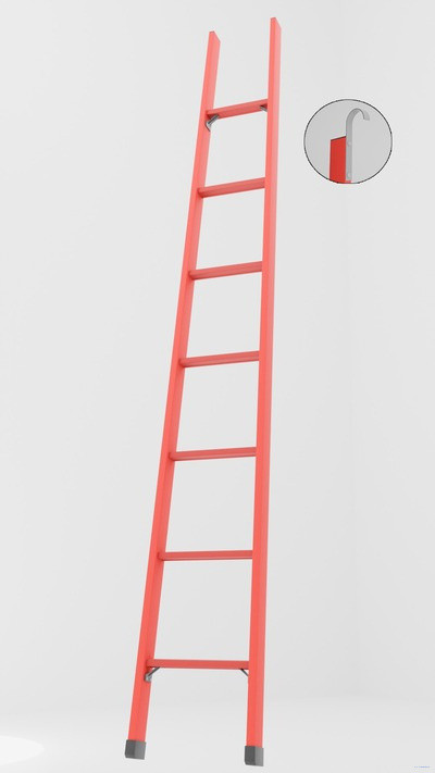 ЛСП-2,0ТК лестница стеклопластиковая приставная Телеком, крюки h=2000мм, ступ.7 