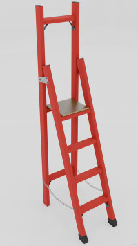 СВД-1,0Т с вертикальной опорой диэлектрическая стеклопластиковая стремянка, Телеком, h=1950мм, h рабочей площадки=1000мм, ступ.4