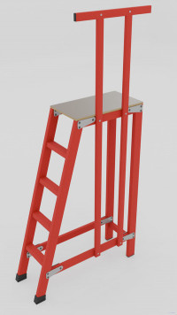 СВП-1,2-П стеклопластиковая с вертикальными опорами подмость h=1200мм, поручень, 4 ступени, разборная, площадка 800х600мм