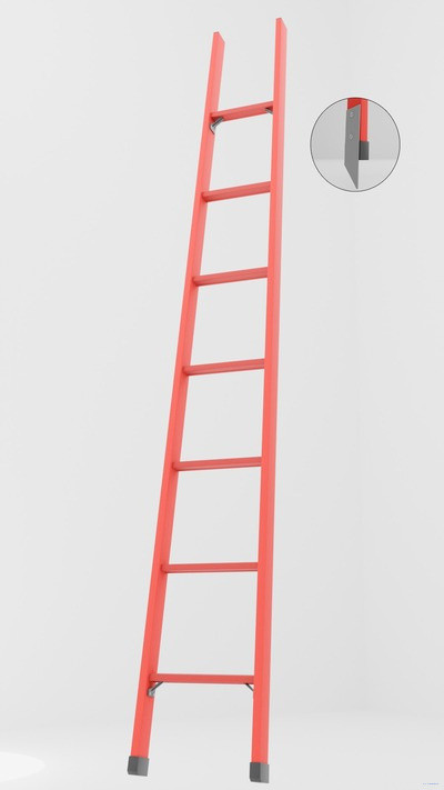 ЛСП-2,0ТМ лестница стеклопластиковая приставная Телеком, металлические оконцеватели h=2000мм, ступ.7 