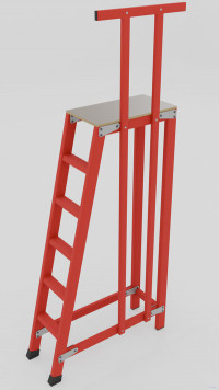 СВП-1,5-П стеклопластиковая с вертикальными опорами подмость h=1500мм, поручень, 5 ступеней, разборная, площадка 1000х600мм