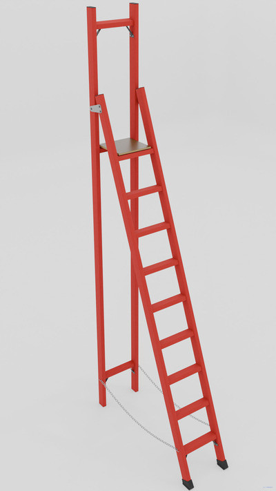 ССВ-3,6 стремянка стеклопластиковая с вертикальной опорой, h=3930мм, h рабочей площадки=2800мм, ступ.9 