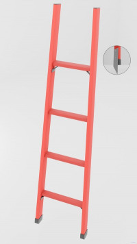 ЛСПД-1,8МГ односекционная диэлектрическая стеклопластиковая лестница, металлические оконцеватели (Мягкий грунт) h=1750мм, ступ.4