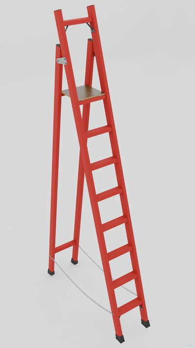 ССД-2,5 с симметричной опорой диэлектрическая стеклопластиковая стремянка, h=2600мм, h рабочей площадки=2600мм, ступ.8 