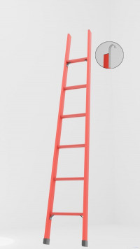 ЛСПД-1,8ТК односекционная диэлектрическая стеклопластиковая лестница Телеком, крюки h=1750мм, ступ.6